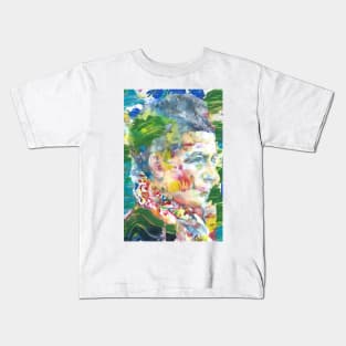 SIMONE DE BEAUVOIR oil and watercolor portrait Kids T-Shirt